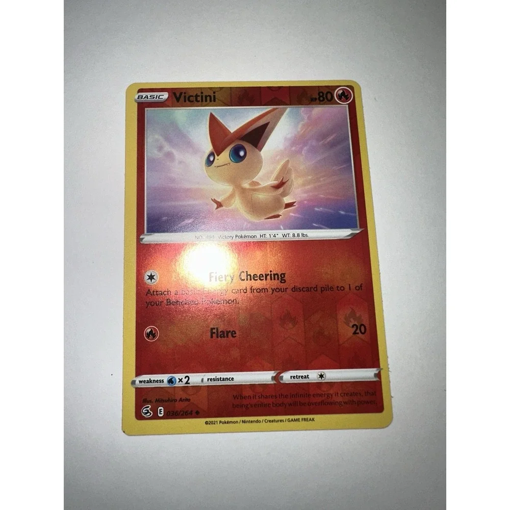 Victini Reverse Holo - 036/264 MISCUT ERROR ALIGNMENT DOT Pokemon Cards 2021 NM - Picture 3 of 15